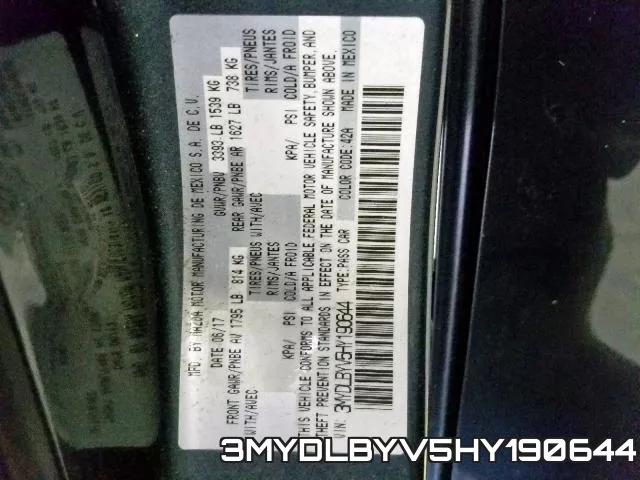 3MYDLBYV5HY190644 фото 2