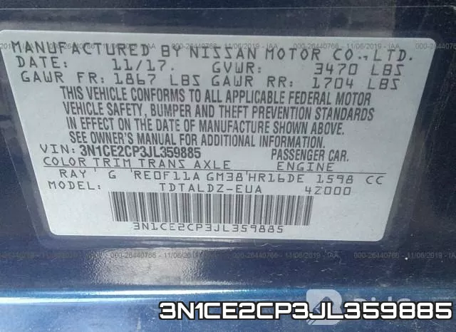 3N1CE2CP3JL359885 фото 10