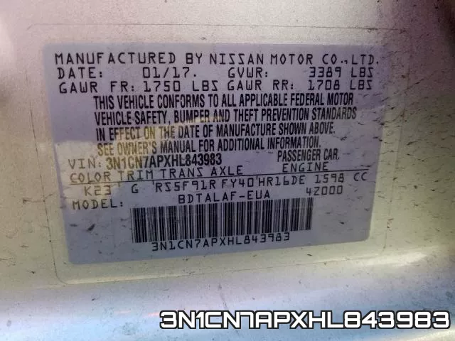 3N1CN7APXHL843983 фото 2