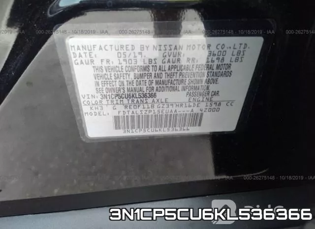3N1CP5CU6KL536366 фото 10