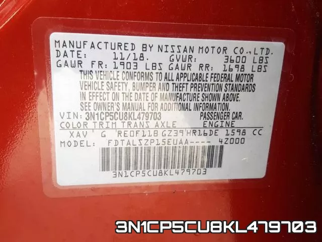 3N1CP5CU8KL479703 фото 2