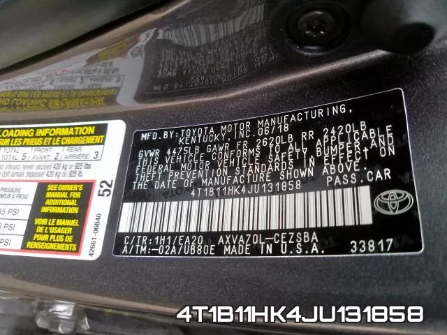 4T1B11HK4JU131858 фото 2