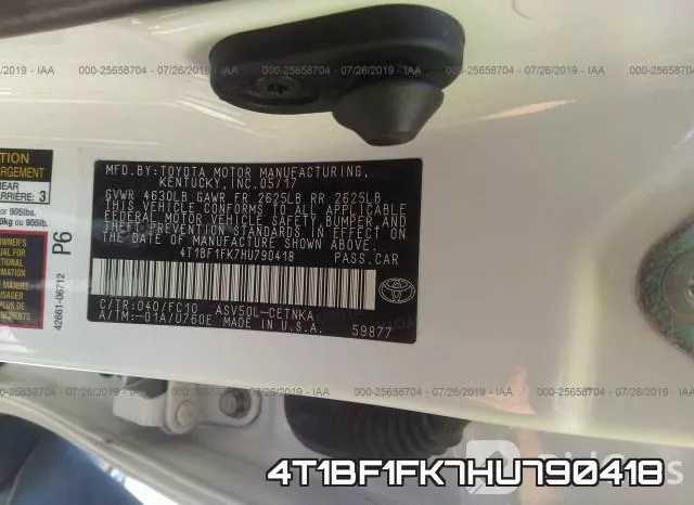 4T1BF1FK7HU790418 фото 10