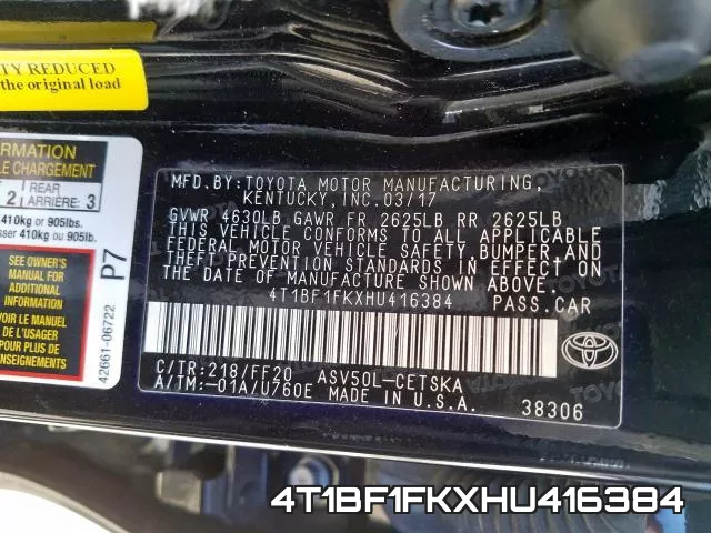 4T1BF1FKXHU416384 фото 2