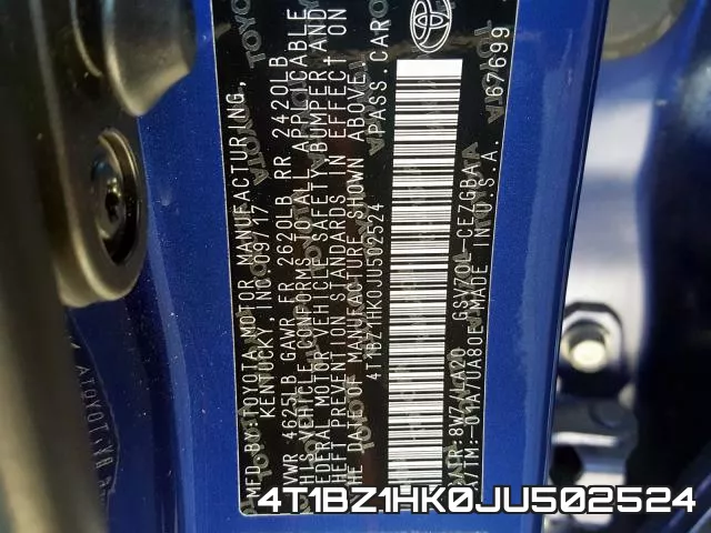 4T1BZ1HK0JU502524 фото 2