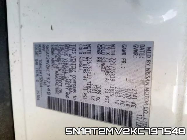 5N1AT2MV2KC737548 фото 2