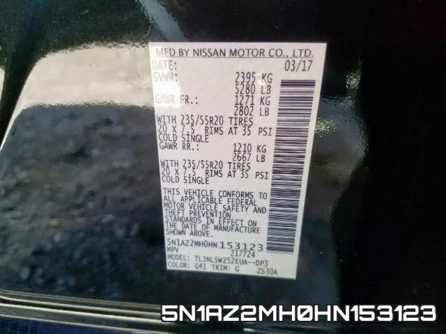 5N1AZ2MH0HN153123 фото 2