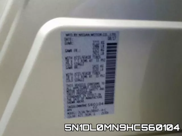 5N1DL0MN9HC560104 фото 2