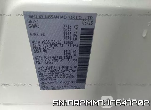 5N1DR2MM7JC647202 фото 10