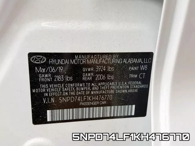 5NPD74LF1KH476770 фото 2
