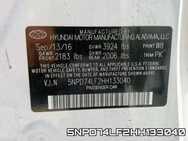 5NPD74LF2HH133040 фото 2