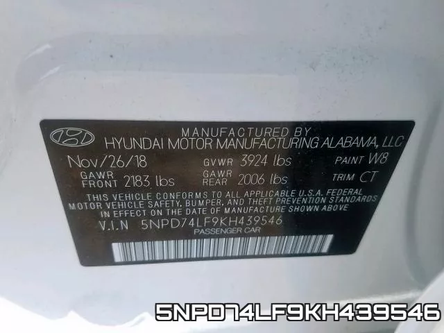 5NPD74LF9KH439546 фото 2