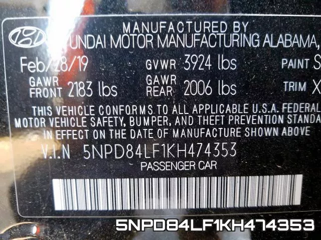 5NPD84LF1KH474353 фото 2