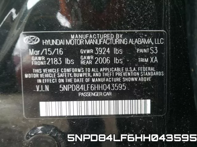 5NPD84LF6HH043595 фото 2