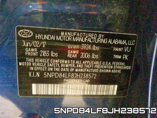 5NPD84LF8JH238572 фото 2