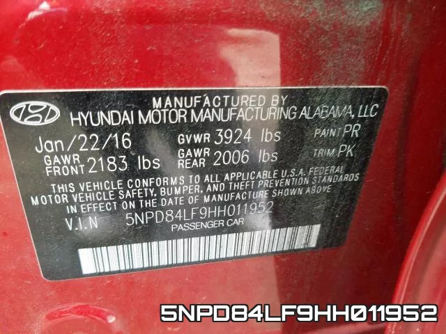 5NPD84LF9HH011952 фото 2