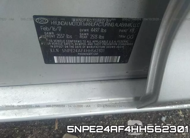 5NPE24AF4HH562301 фото 10