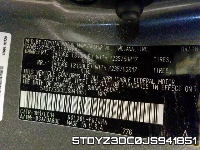 5TDYZ3DC0JS941851 фото 2
