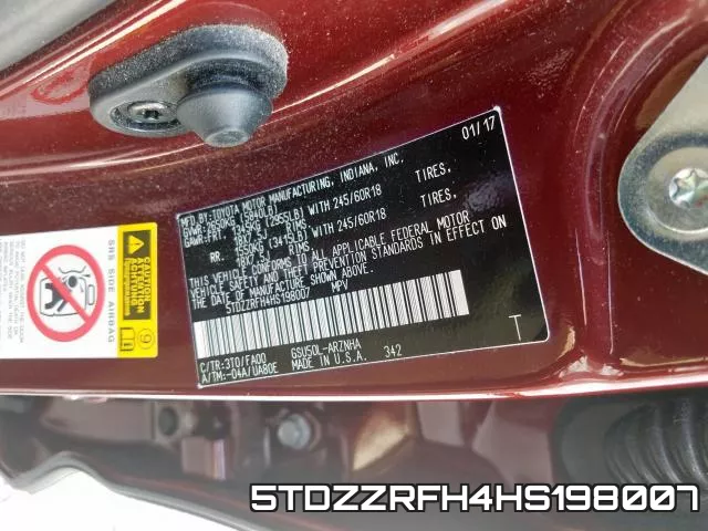 5TDZZRFH4HS198007 фото 2