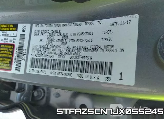 5TFAZ5CN7JX055245 фото 10