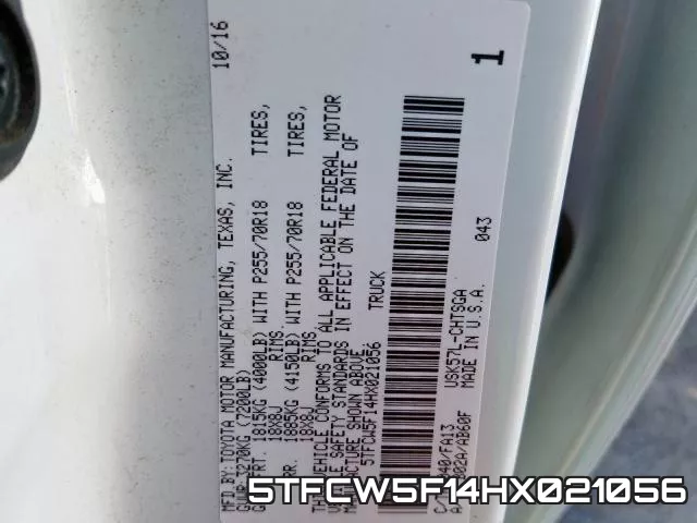 5TFCW5F14HX021056 фото 2