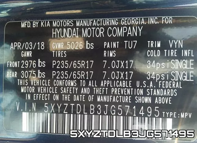 5XYZTDLB3JG571495 фото 10