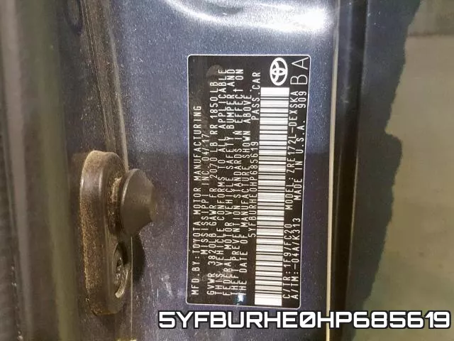 5YFBURHE0HP685619 фото 2