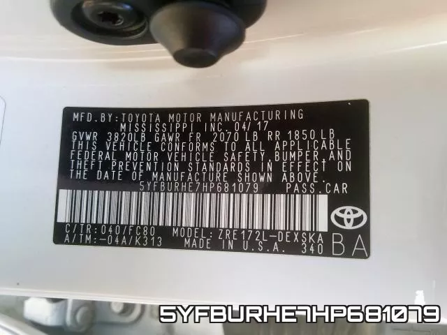5YFBURHE7HP681079 фото 2