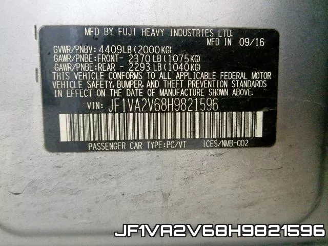 JF1VA2V68H9821596 фото 2
