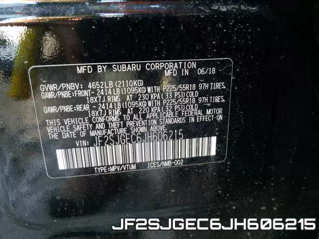 JF2SJGEC6JH606215 фото 2