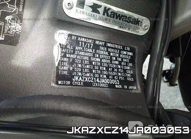 JKAZXCZ14JA003053 фото 2