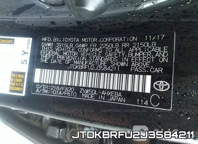JTDKBRFU2J3584211 фото 10
