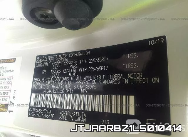 JTJAARBZ1L5010414 фото 10