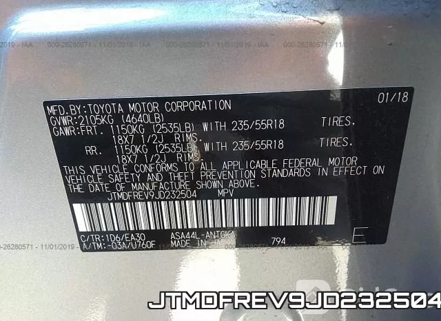 JTMDFREV9JD232504 фото 10
