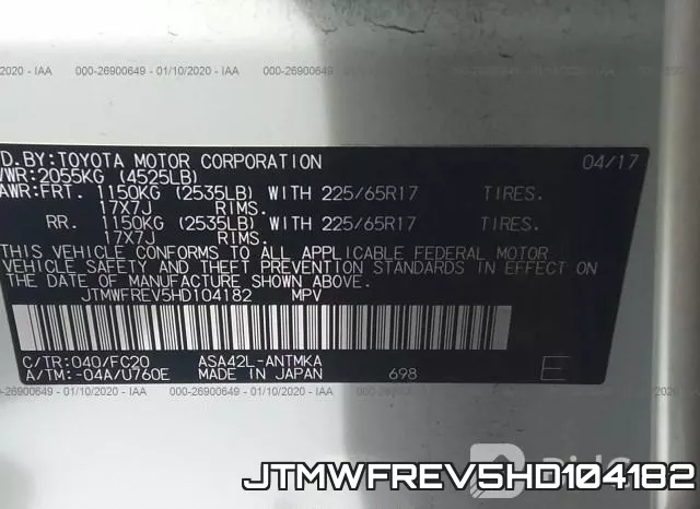 JTMWFREV5HD104182 фото 10
