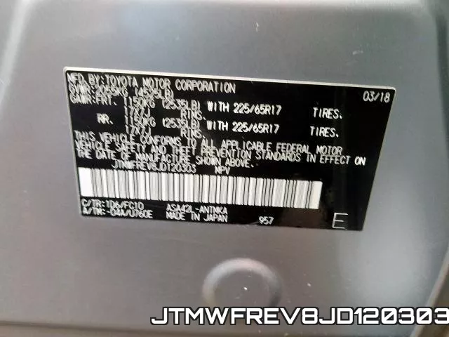 JTMWFREV8JD120303 фото 2