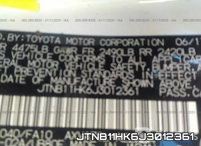 JTNB11HK6J3012361 фото 10
