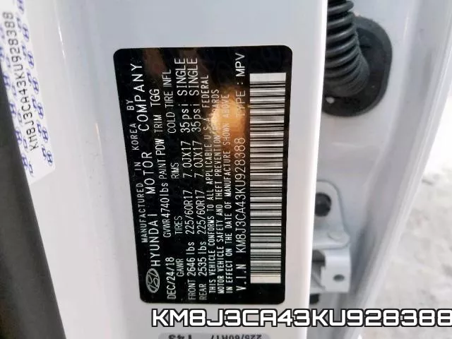 KM8J3CA43KU928388 фото 2