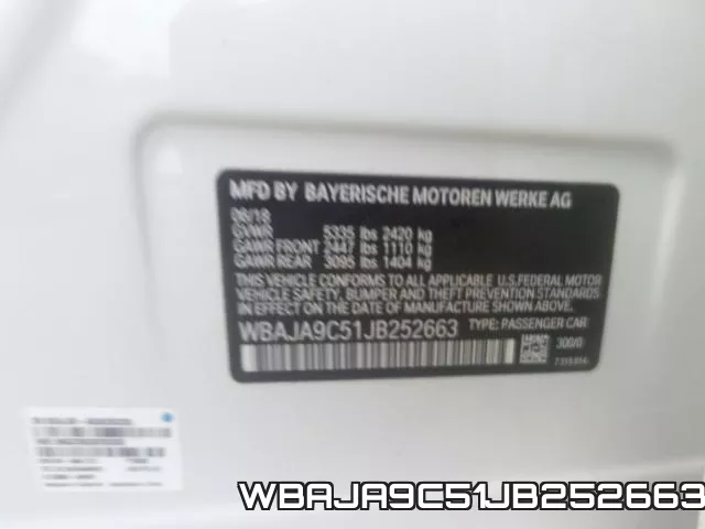 WBAJA9C51JB252663 фото 2