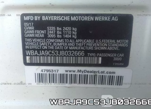WBAJA9C53JB032666 фото 10