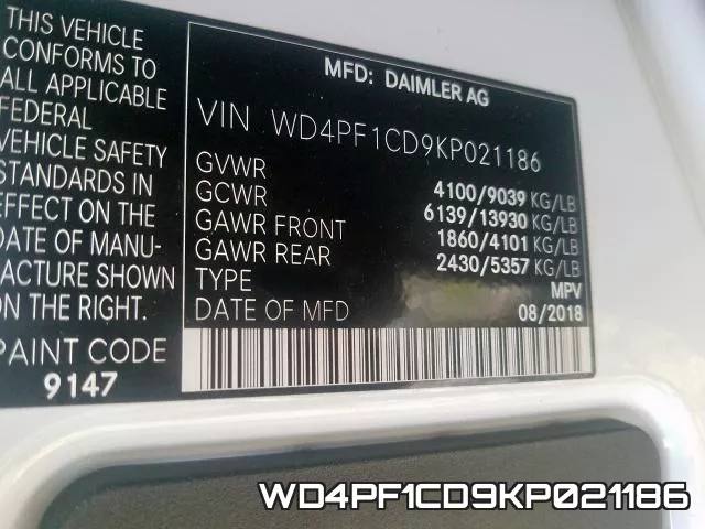 WD4PF1CD9KP021186 фото 2