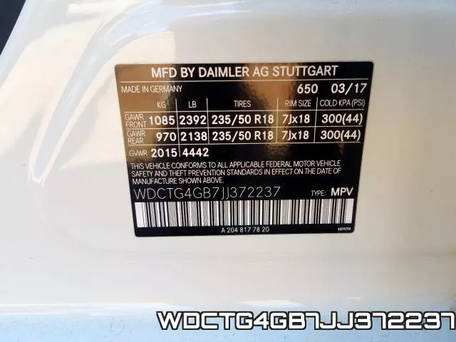 WDCTG4GB7JJ372237 фото 2