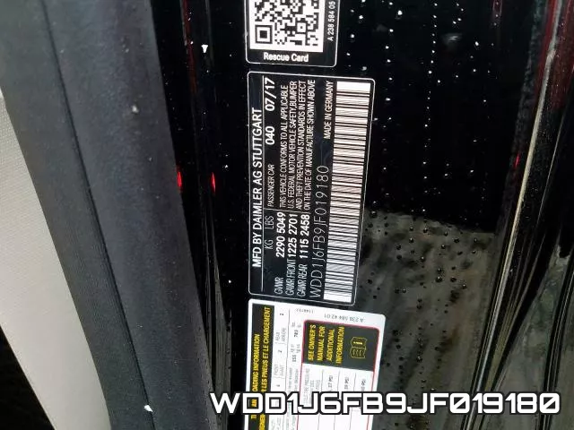 WDD1J6FB9JF019180 фото 2