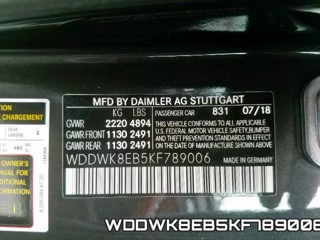 WDDWK8EB5KF789006 фото 2