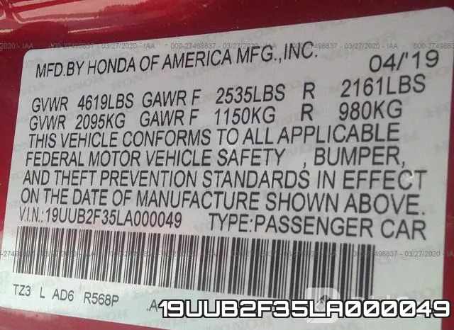 19UUB2F35LA000049 фото 10