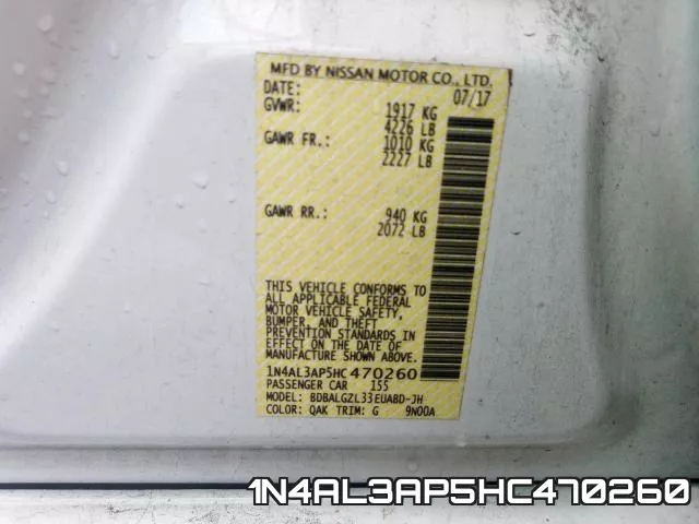 1N4AL3AP5HC470260 фото 2