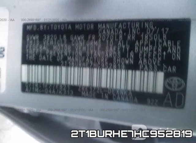 2T1BURHE7HC952819 фото 9