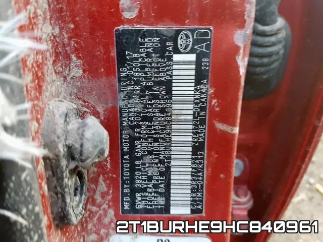 2T1BURHE9HC840961 фото 2