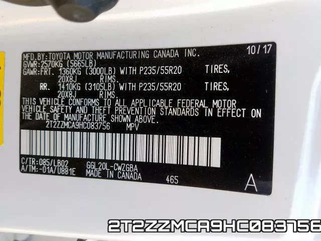 2T2ZZMCA9HC083756 фото 2