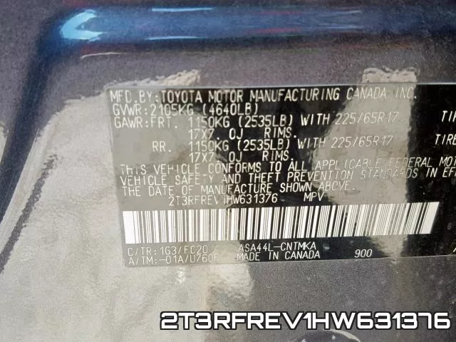 2T3RFREV1HW631376 фото 2